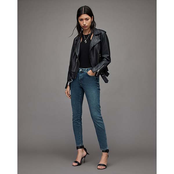 Allsaints Australia Womens Miller Mid-Rise Size Me Skinny Jeans Blue AU07-675